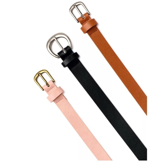 No Boundaries Women's 3 for 1 Belts, Blush/Black/Cognac, Size XL, Classic Fit - Picture 2 of 3